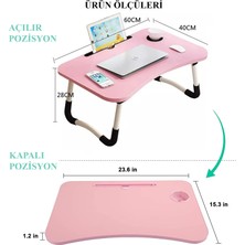 Miletus Laptop Sehpası Ders Çalışma Masası Çocuk Çalışma Yatak Sehpası Ders Masası Pembe