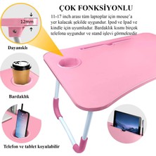 Miletus Laptop Sehpası Ders Çalışma Masası Çocuk Çalışma Yatak Sehpası Ders Masası Pembe
