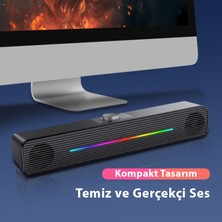 Techmaster E-3544 Oyuncu Gamer Telefon Bilgisayar Tablet Rgb Stereo USB Hoparlör Soundbar