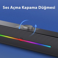Techmaster E-3544 Oyuncu Gamer Telefon Bilgisayar Tablet Rgb Stereo USB Hoparlör Soundbar