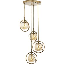 Avonnı AV-60291-4ET Eskitme Kaplama Modern Avize E14 Metal Cam 35CM