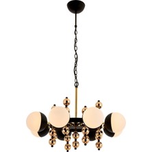 Avonnı AV-60318-8S Sarı Kaplama Modern Avize E27 Metal Cam 105CM