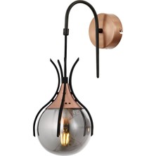 Avonnı AP-60161-1BSY Siyah Kaplama Aplik E27 Metal Cam 13 x 18 cm