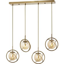 Avonnı AV-60291-4EY Eskitme Kaplama Modern Avize E14 Metal Cam 80X22CM