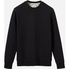 Cheemento Sweatshirt %100 Organik Pamuk Bisiklet Yaka 3 Iplik Kalın Kumaş Basic Siyah Kadın