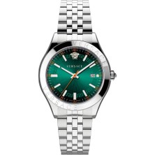 Versace VRSCVEVK01021 Çelik Gri Yeşil Kadran 42 mm Erkek Kol Saati