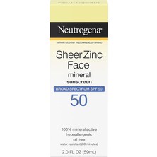 Neutrogena Sheer Zinc SPF50 Yüz Için Mineral Güneş Kremi 59ML