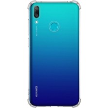 Kzy Huawei Y7 2019 ile Uyumlu Kapak Köşe Korumalı Airbag Antishock Silikon Şeffaf Kılıf