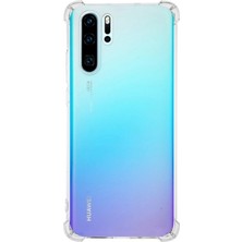 Kzy Huawei P30 Pro ile Uyumlu Kapak Köşe Korumalı Airbag Antishock Silikon Şeffaf Kılıf