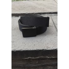 Gölge 4 cm Metal Tokalı Spor Bez Siyah Kemer