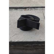Gölge 4 cm Metal Tokalı Spor Bez Siyah Kemer