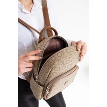 Lifonbag Kadın Monogram Çok Bömeli Yeni Sezon Sırt Çantası (En:24 x Boy:30)