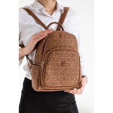 Lifonbag Kadın Monogram Çok Bömeli Yeni Sezon Sırt Çantası (En:24 x Boy:30)