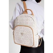 Lifonbag Kadın Monogram Çok Bömeli Yeni Sezon Sırt Çantası (En:24 x Boy:30)