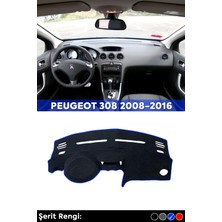 Tegin Peugeot 308 2008-2016 3D Torpido Koruma Kılıfı - Ön Göğüs Kaplama - Mavi Şerit