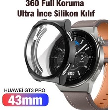 Polham Huawei Watch Gt 3 Pro 43MM Ful Kaplama Koruyucu Kılıf, Soft Silikon Darbe Emici Saat Kılıf