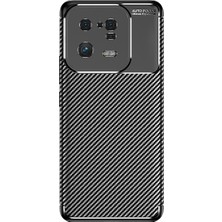 Fibaks Xiaomi Mi 13 Pro Kılıf Rugged Armor Darbe Emici Uzun Ömürlü Dayanıklı Parmak İzi Yapmaz Karbon Tasarım Negro Silikon Kapak