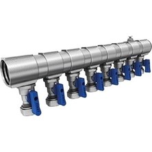 Fırat Kollektör Mini Küresel Vanalı 1'' (Mavi) 10'lu Çıkış