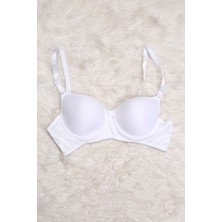 Julude Beyaz Kadın Desteksiz Balenli Sütyen P-00001028