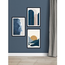 Notpa 3 Parça Çerçeve Görünümlü Mdf Tablo MAVISOYUT01 (Çerçeve Görünümlü) Dekorize Mdf Tablo Seti