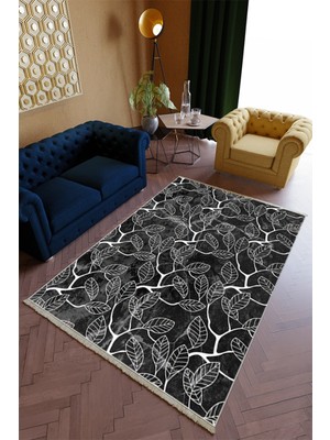 10 Post Online Salon Halısı Spor Siyah Beyaz Yolluk Kaymaz Yuvarlak Oval Kesme Ince Yıkanabilir Halı