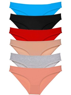 Royaleks 6 adet Süper Eko Set Likralı Kadın Slip Külot Renk 1