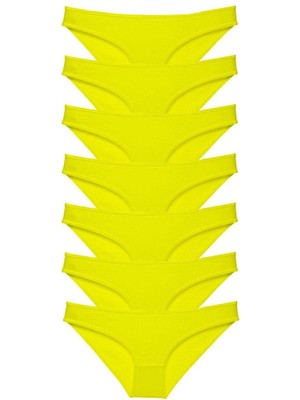 Royaleks 7 adet Süper Eko Set Likralı Kadın Slip Külot Sarı