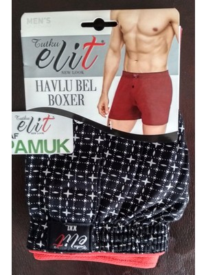 Tutku Elit Erkek Havlu Bel Desenli Boxer 1102 - 6 Adet