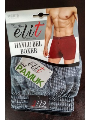 Tutku Elit Erkek Havlu Bel Desenli Boxer 1102 - 6 Adet