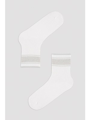Penti Çizgili Simli 2li Soket Çorap