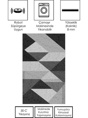 Ruglod Makinede Yıkanabilir Kaymaz Taban Leke Tutmaz Salon Halısı Mutfak Halısı Ve Yolluk