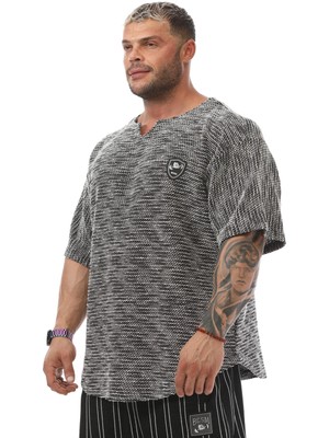 BGSM Oversize T-Shirt Örgü Dokulu Antrenman Üstü Bgsm 3323