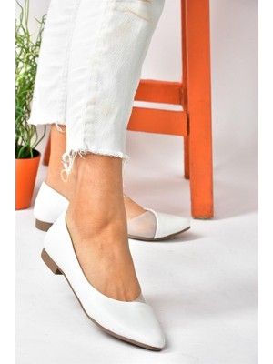 Fox Shoes Beyaz Günlük Kadın Babet P726143009