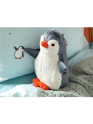 English Home Little Penguin Polyester Bebe Dekoratif Kırlent 30 x 25 Gri