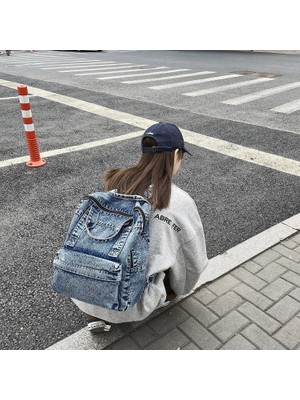 Sweet Hope Denim Omuz Sırt Çantası (Yurt Dışından)