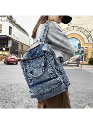 Sweet Hope Denim Omuz Sırt Çantası (Yurt Dışından)