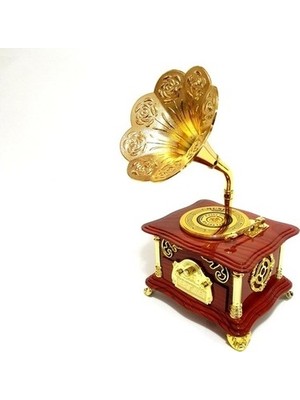 Oktay Müzik Kutusu Gramofon Kahverengi