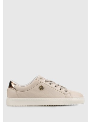 U.S. Polo Assn. Bej Renkli Kadın Sneaker Düz Taban ile Günlük Kullanıma Uygun