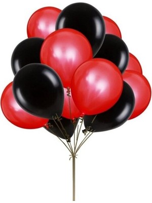 Kidspartim Kırmızı Siyah Lateks Balon Seti