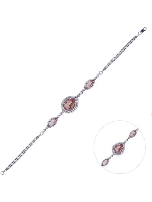 Nusnus Damla Zultanite Taşlı Kadın Gümüş Bileklik 10.10 gr