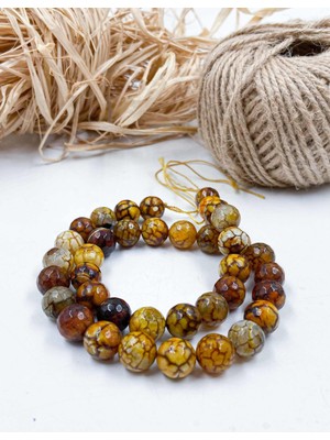 Mucize Taş Akik Faset Kesim 10 mm Doğal Taş Dizi