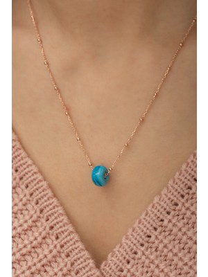 Nereze 925 Ayar Mavi Boncuk Toplu Zincir Kadın Gümüş Kolye