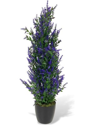 Nettenevime Yapay Çiçek Siyah Saksıda Mor Lavanta Ağacı 55CM
