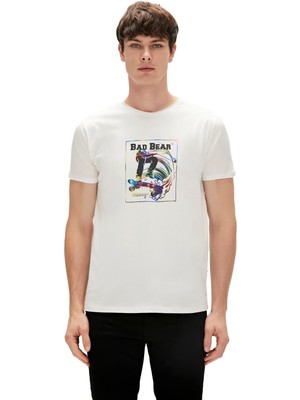 Bad Bear Oneway Erkek Baskılı Tişört - 23.01.07.037 Beyaz L - Beyaz