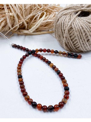 Mucize Taş Akik Küre Kesim 6 mm Doğal Taş Dizi