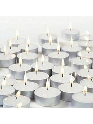 Kidspartim Beyaz Tealight Mum 50 Adet