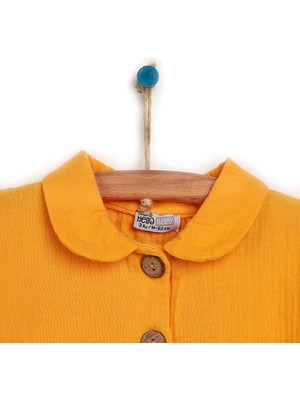 HelloBaby HelloBaby Yenidoğan Yaka Detaylı Müslin Patiksiz Tulum Kız Bebek