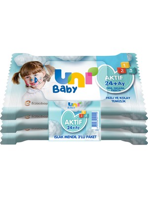 Uni Baby Aktif Cep Mendili 3X15