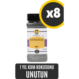 Kokusuz x 8 - Aktif Karbon ve Siyah Çay Özlü Kedi Kumu Kokusu Giderici (Bir Yıl Kum Kokusunu Unutun)