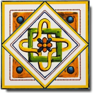 İkbal Çini Seramik 10X10 Desenli Dekoratif Seramik 5'li 1 Paket ICS167
